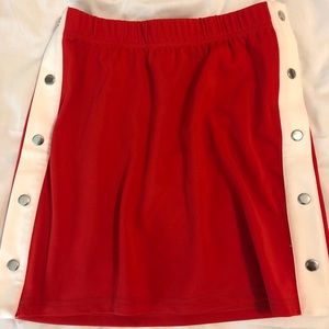 Urban outfitters red snap button down skirt